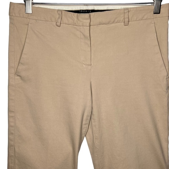 Theory Women’s Tan Cotton Stretch Chino Bermuda Shorts Size 8 Pockets Neutral - Picture 9 of 9